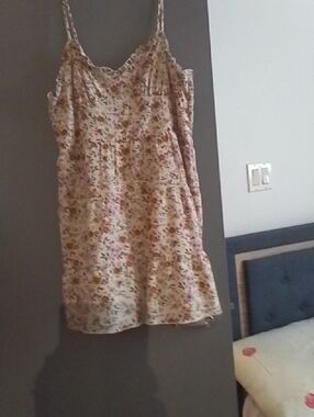 No Boundaries Floral Spaghetti Strap Sundress - Cream/Yellow/Pink